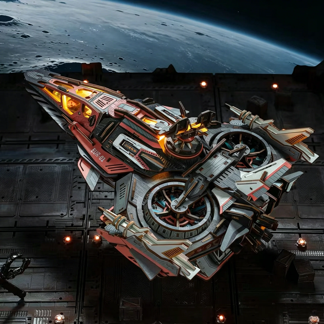 Rokrgeek Explorer Starship 3D Wooden Puzzle Kit