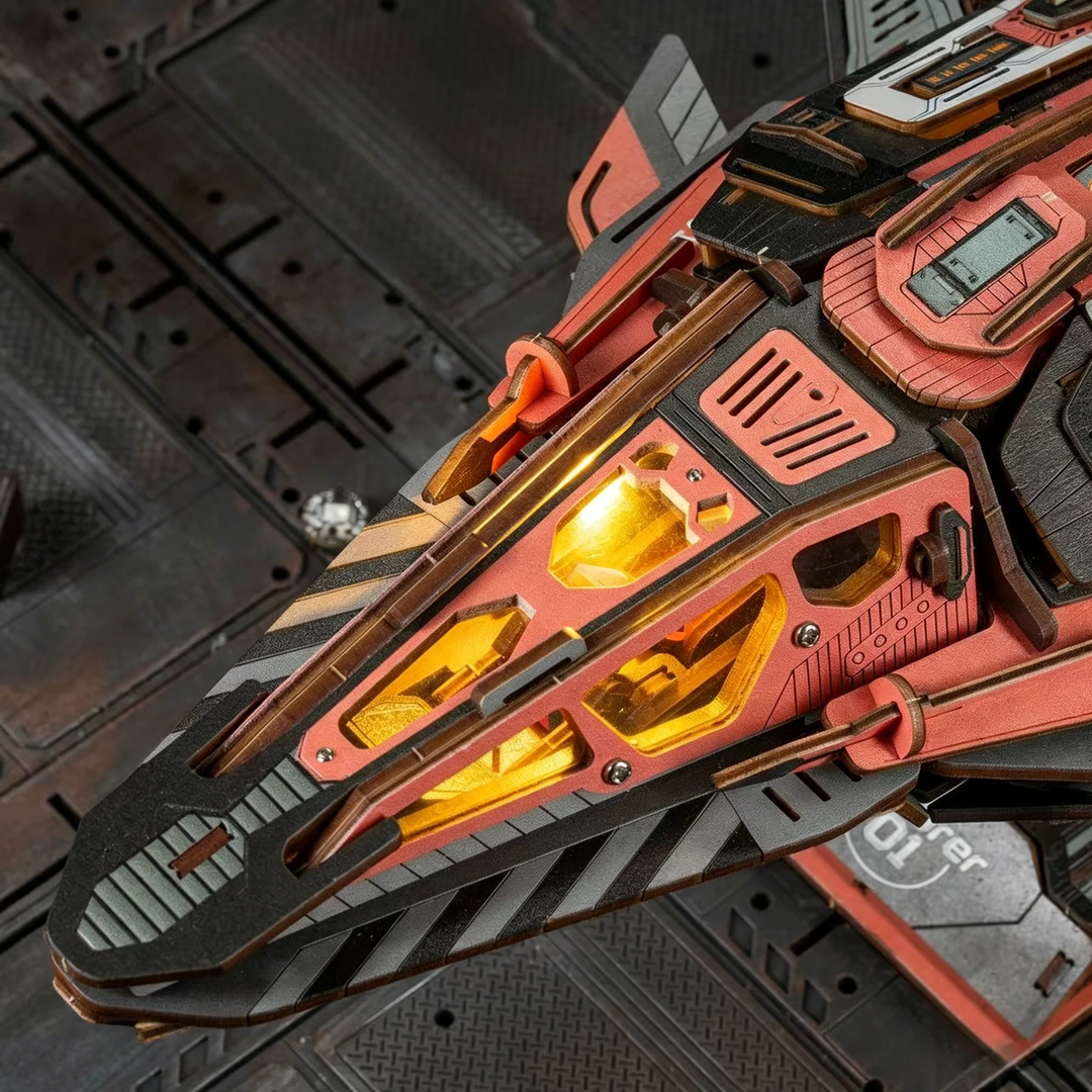 Rokrgeek Explorer Starship 3D Wooden Puzzle Kit