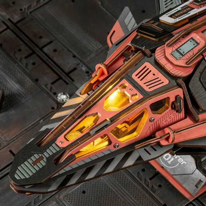 Rokrgeek Explorer Starship 3D Wooden Puzzle Kit