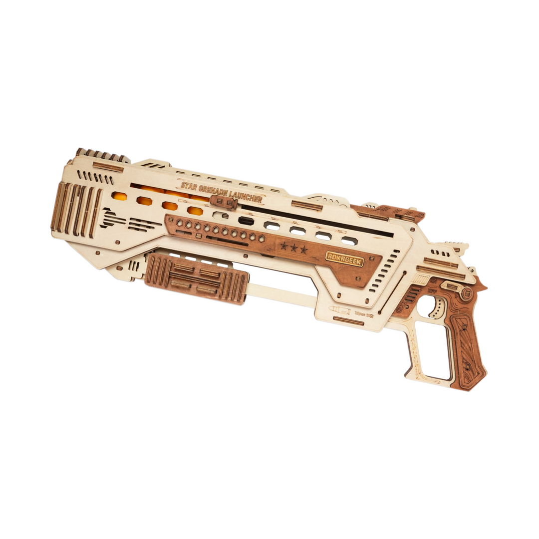 Rokrgeek Galactic Grenade Launcher 3D Wooden Puzzle