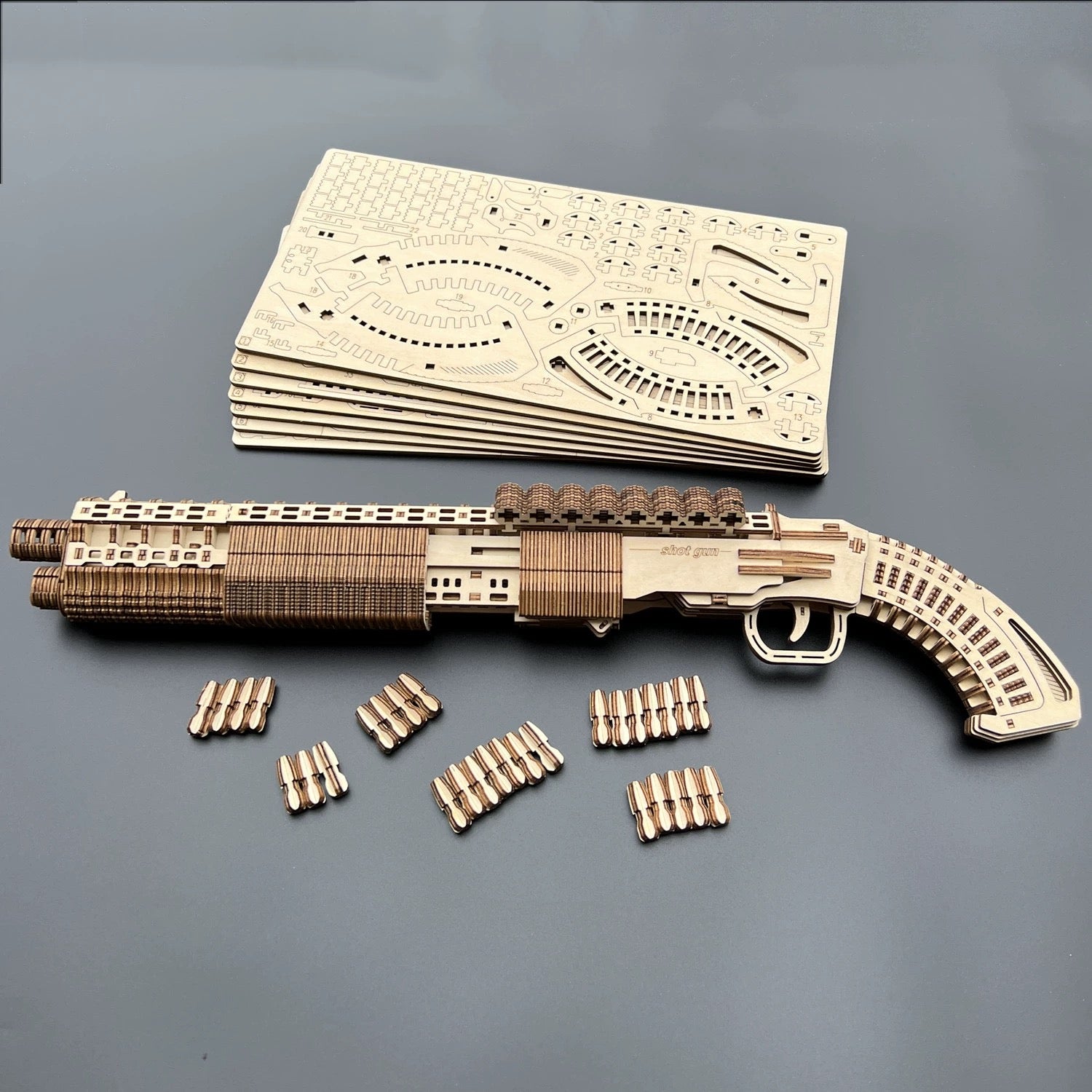 Wooden Shotgun 3D Puzzle Kit | Terminator Model | Rokrgeek