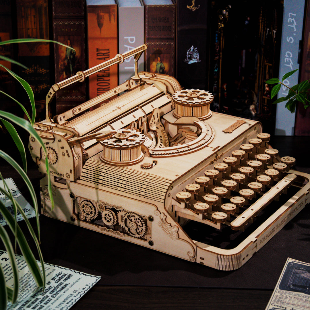 Rokrgeek Classic Typewriter 3D Wooden Puzzle