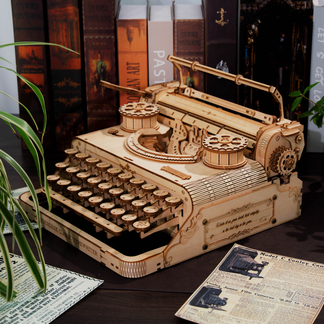Rokrgeek Classic Typewriter 3D Wooden Puzzle
