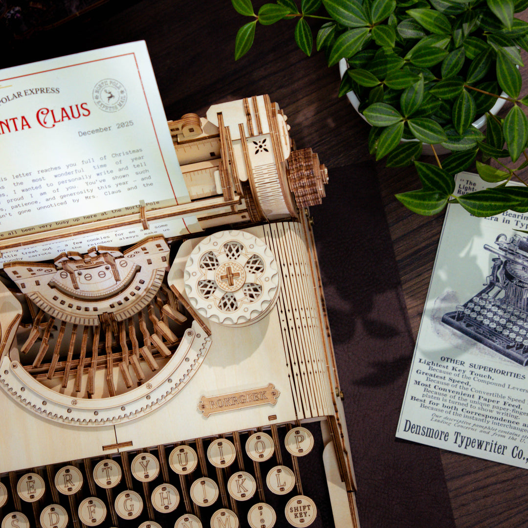 Rokrgeek Classic Typewriter 3D Wooden Puzzle