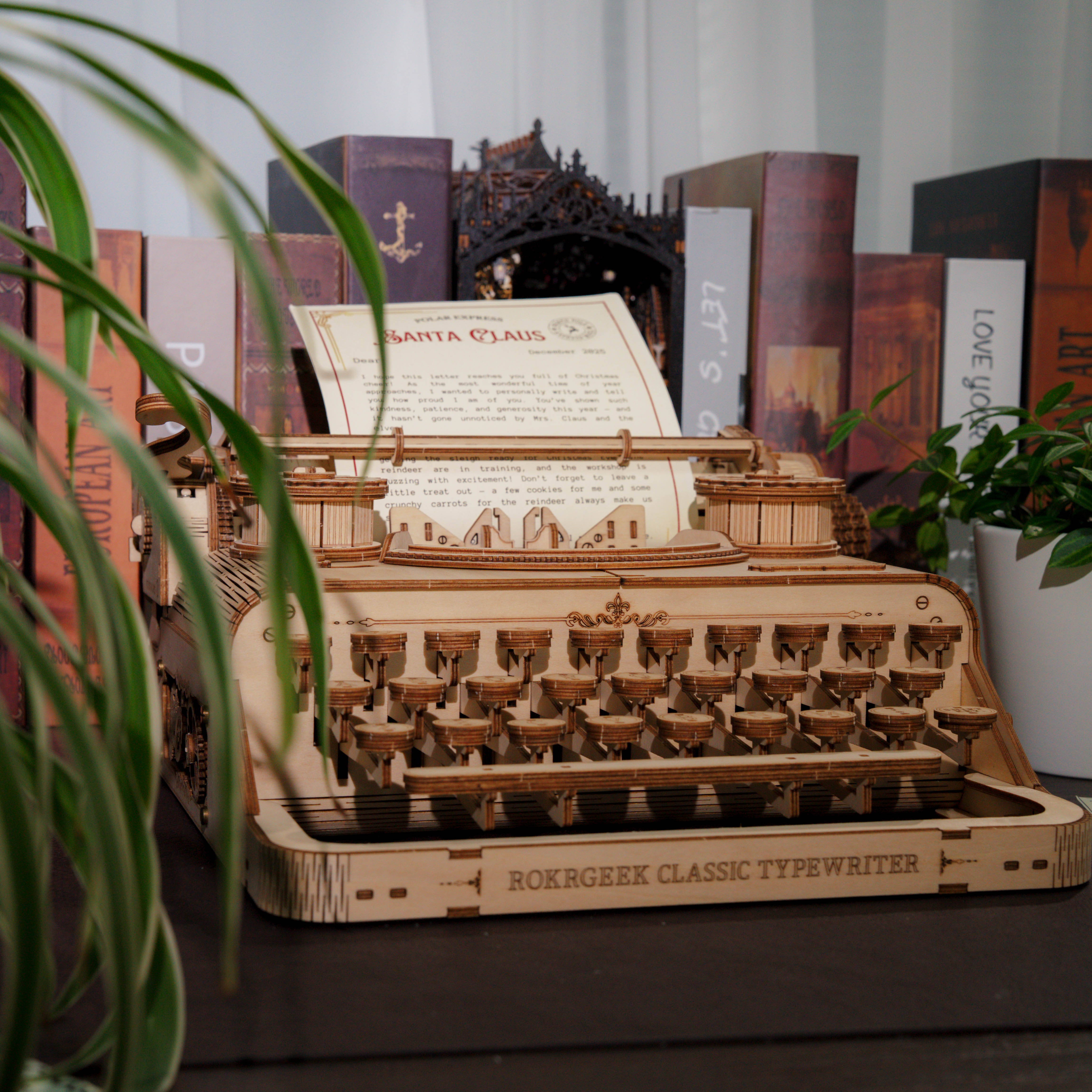 Rokrgeek Classic Typewriter Mechanical 3D Wooden Puzzle