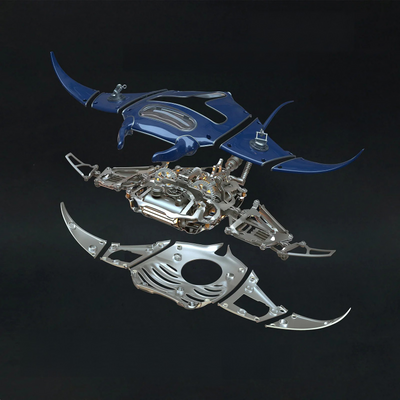 Manta Ray Mechanical 3D Metal Model