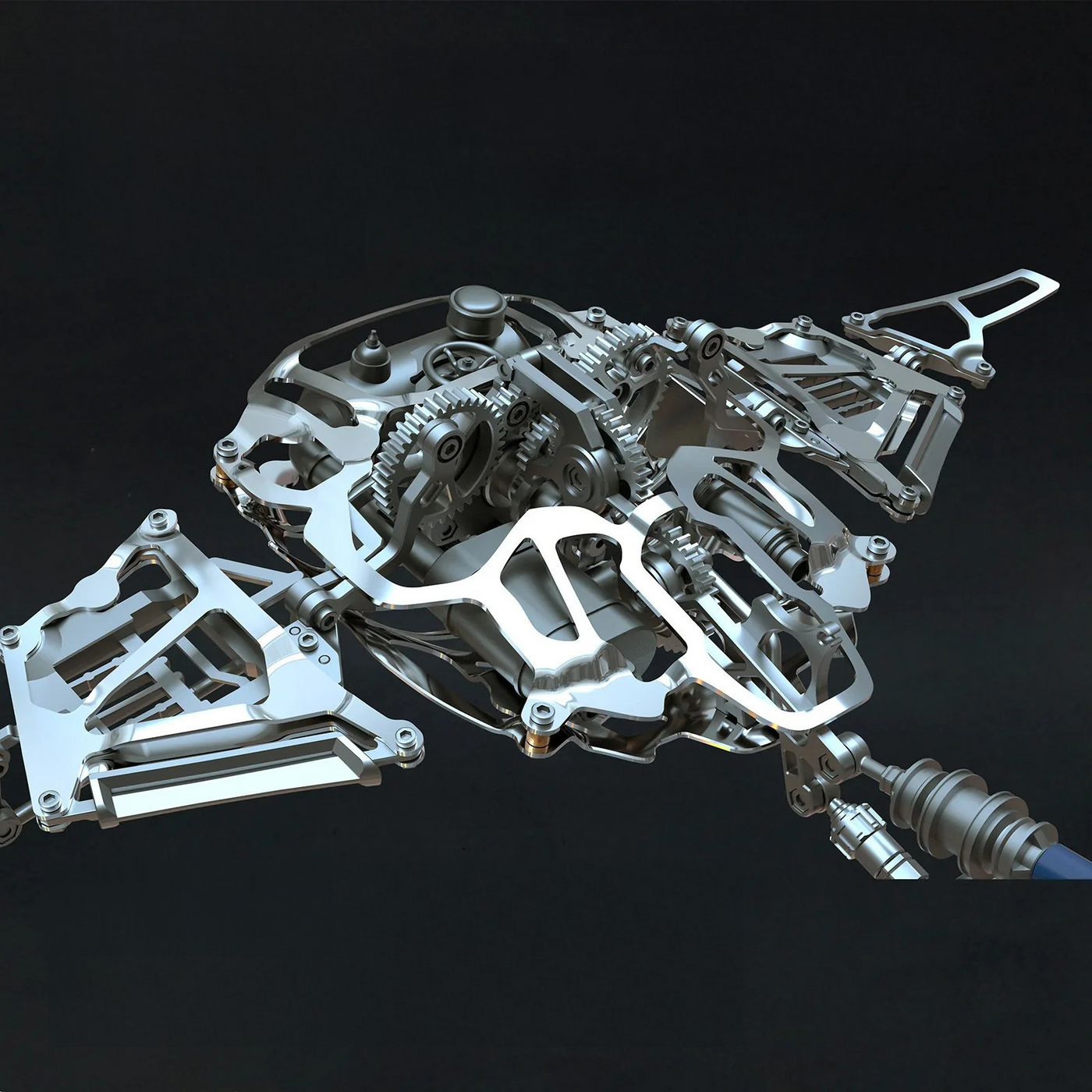 Manta Ray Mechanical 3D Metal Model