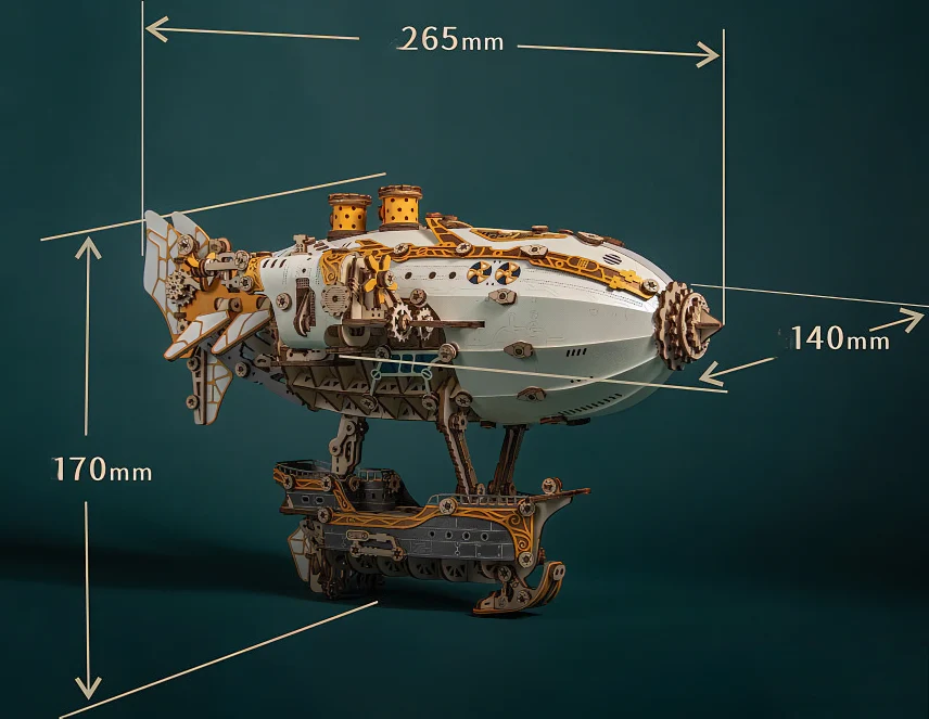 Rokrgeek Steampunk Airships 3D Wooden Puzzle