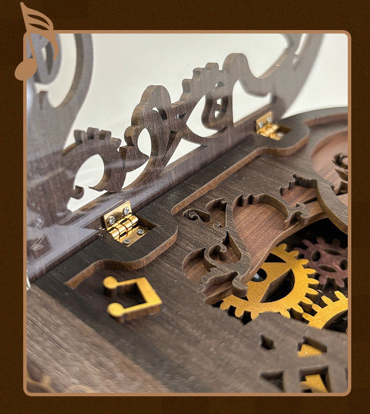 Puzzle 3D en bois avec boîte à musique piano rétro Rokrgeek