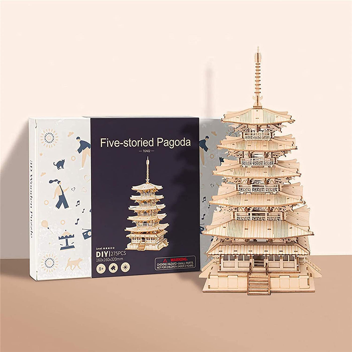 Rokrgeek Ancient Pagoda 3D Wooden Puzzle