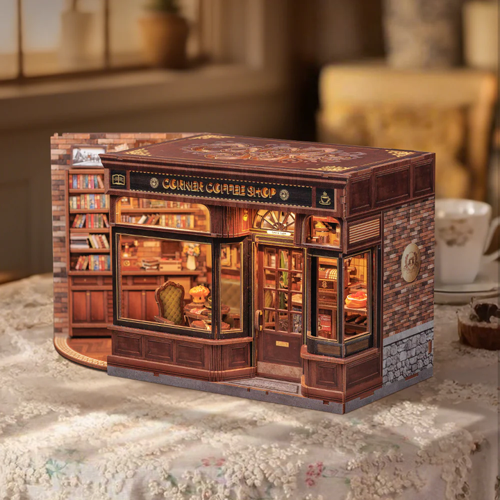 rokrgeek CORNER COFFEE SHOP  Miniature House Kit