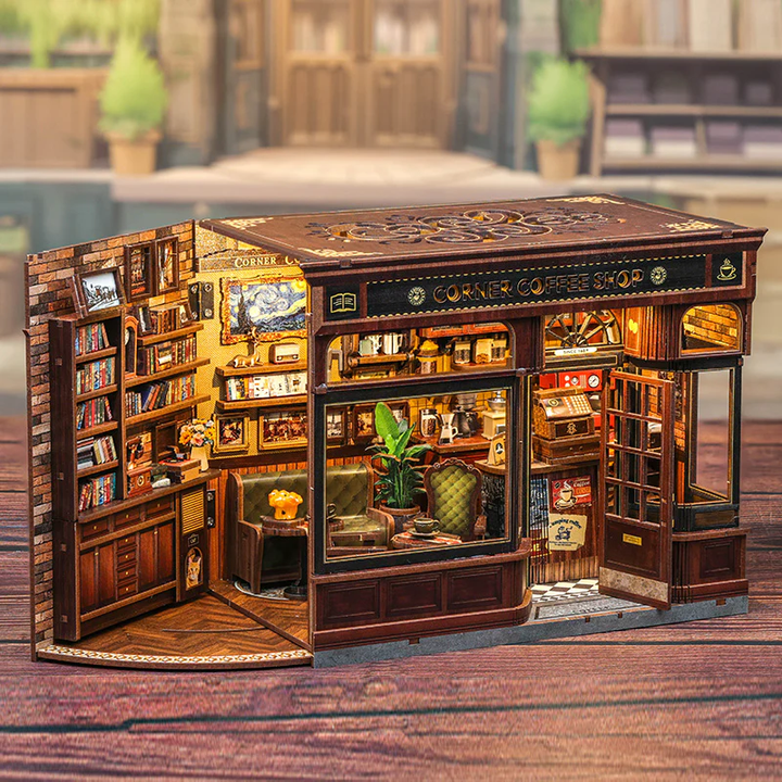 rokrgeek CORNER COFFEE SHOP  Miniature House Kit