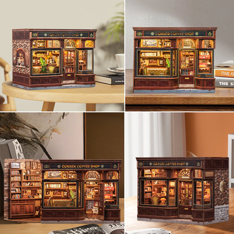 rokrgeek CORNER COFFEE SHOP  Miniature House Kit