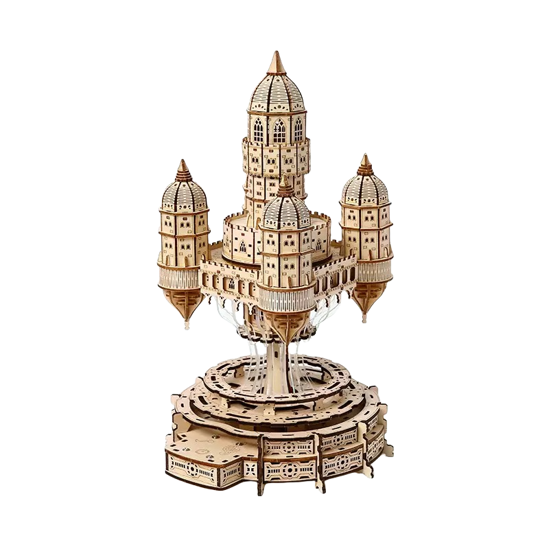 rokrgeek Celestia Castle Music box 3d wooden puzzle