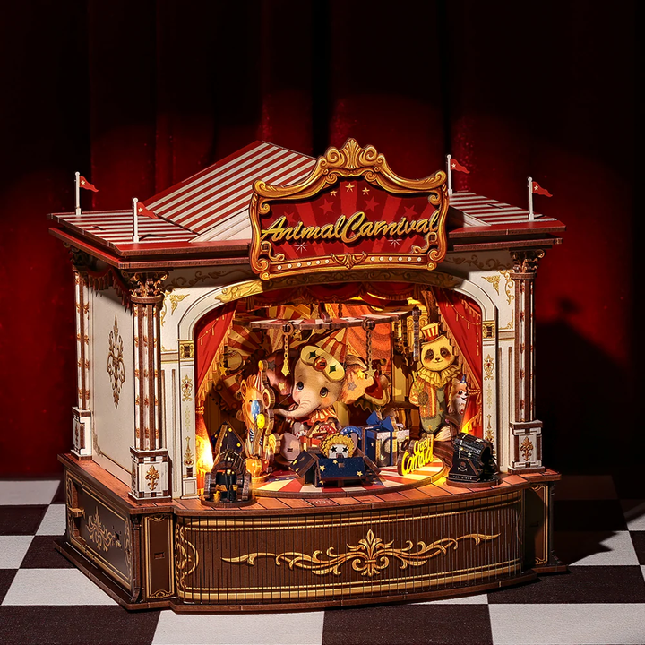 Animal Carnival Music Box Wooden Puzzle