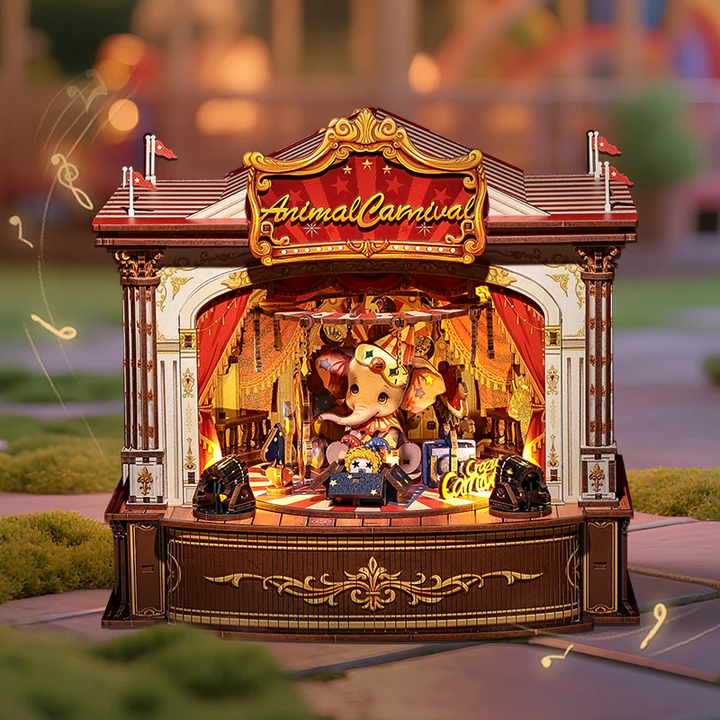 Animal Carnival Music Box Wooden Puzzle