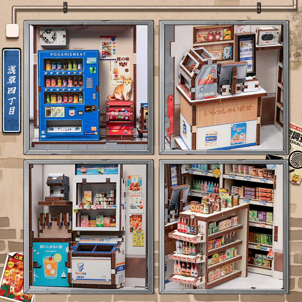 Building Store Mini Beika-cho Convenience Store DIY Miniature House – Rokrgeek