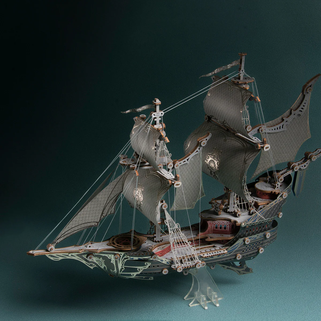 Rokrgeek  Fantasy Elf Ship DIY 3D Wooden Puzzle Kit