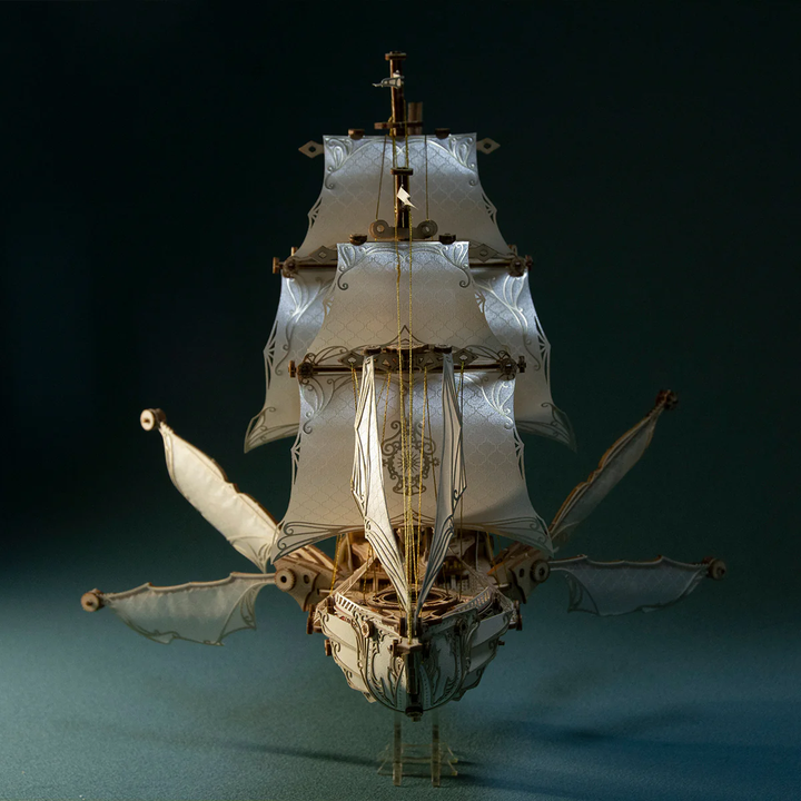 Rokrgeek  Fantasy Elf Ship DIY 3D Wooden Puzzle Kit
