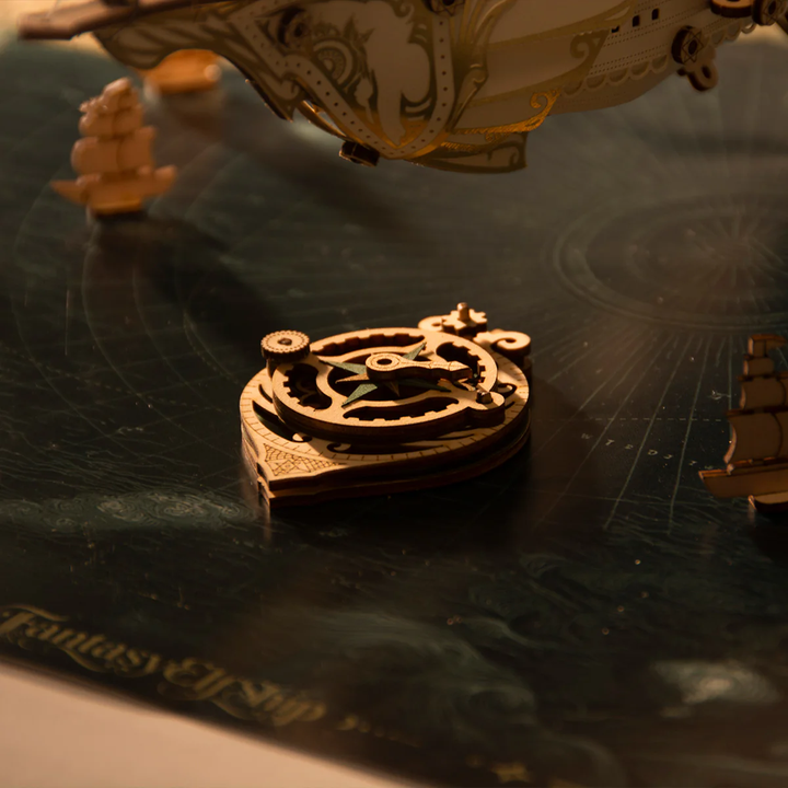 Rokrgeek  Fantasy Elf Ship DIY 3D Wooden Puzzle Kit