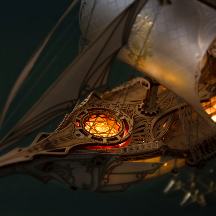 Rokrgeek  Fantasy Elf Ship DIY 3D Wooden Puzzle Kit