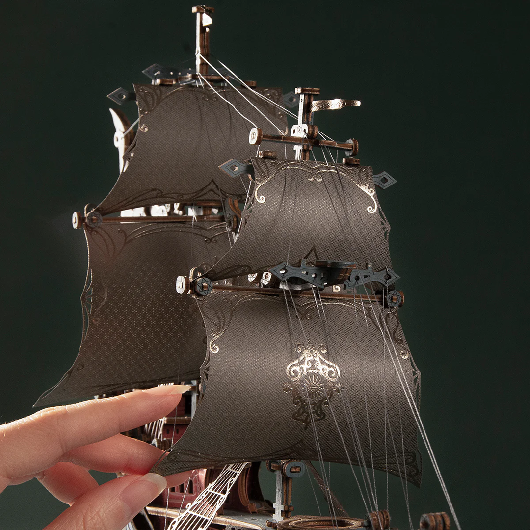 Rokrgeek  Fantasy Elf Ship DIY 3D Wooden Puzzle Kit