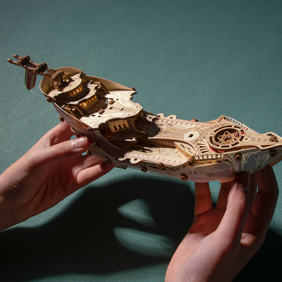 Rokrgeek  Fantasy Elf Ship DIY 3D Wooden Puzzle Kit