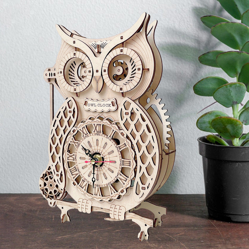 ROKRGEEK owl clock 3D wooden puzzle