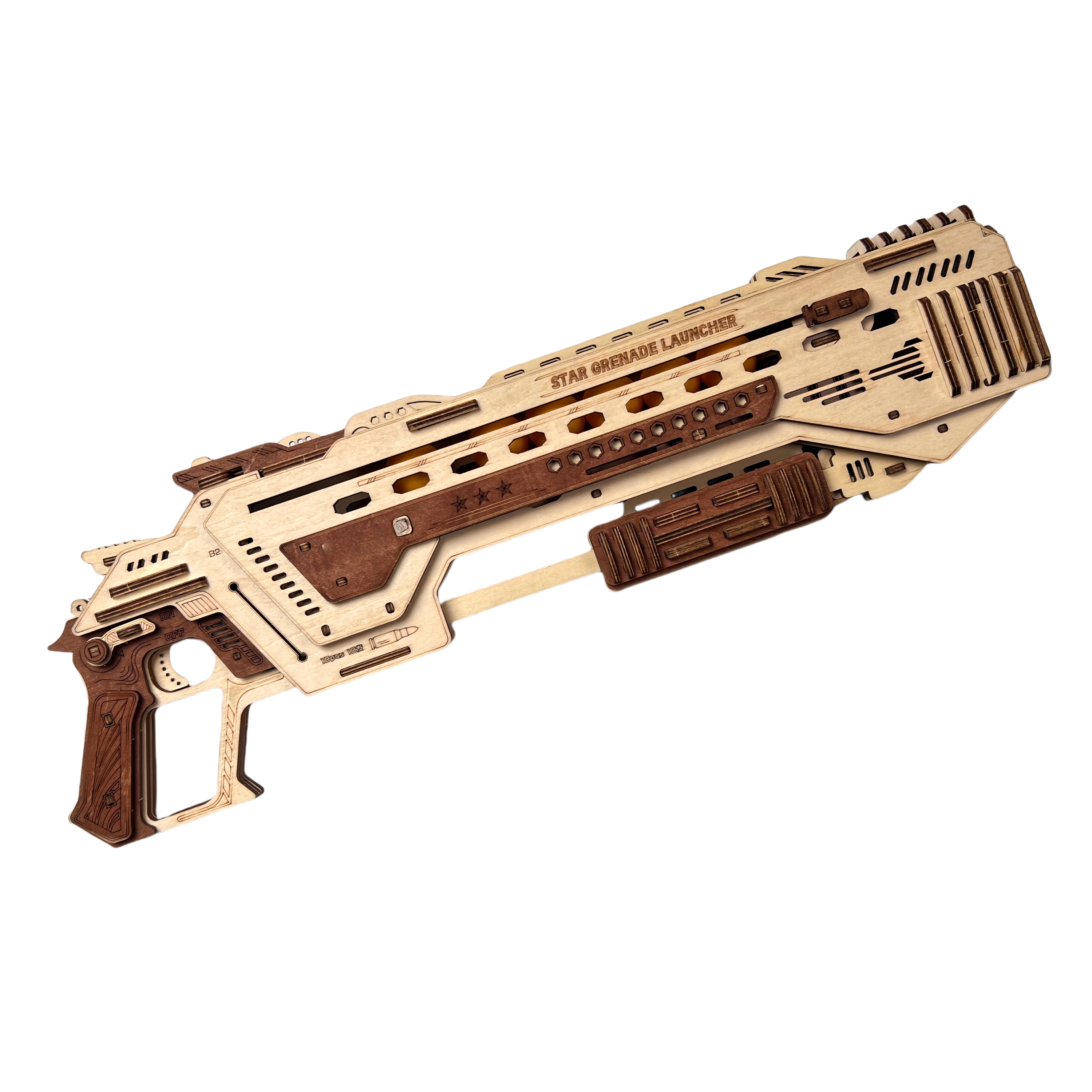 Rokrgeek Galactic Grenade Launcher 3D Wooden Puzzle