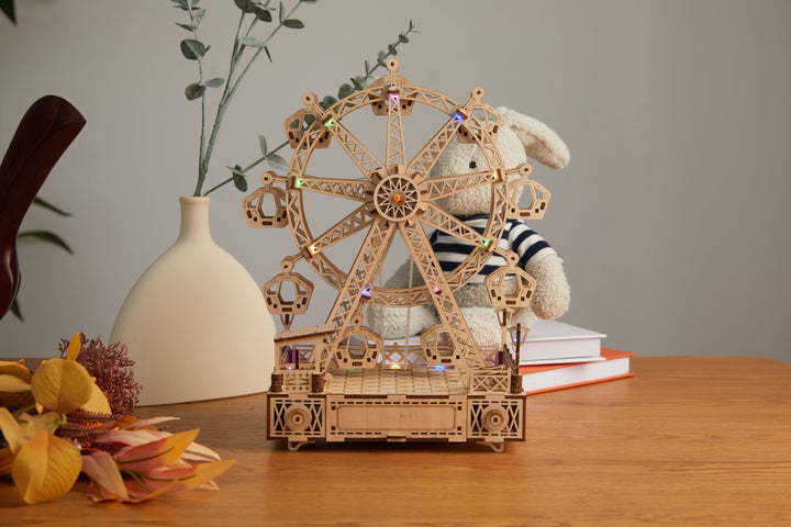 Rokrgeek Riesenrad 3D Holzpuzzle Spieluhr 
