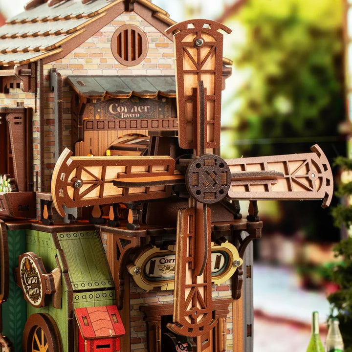 Rokrgeek Corner Tavern Mechanical Wooden 3D Puzzle