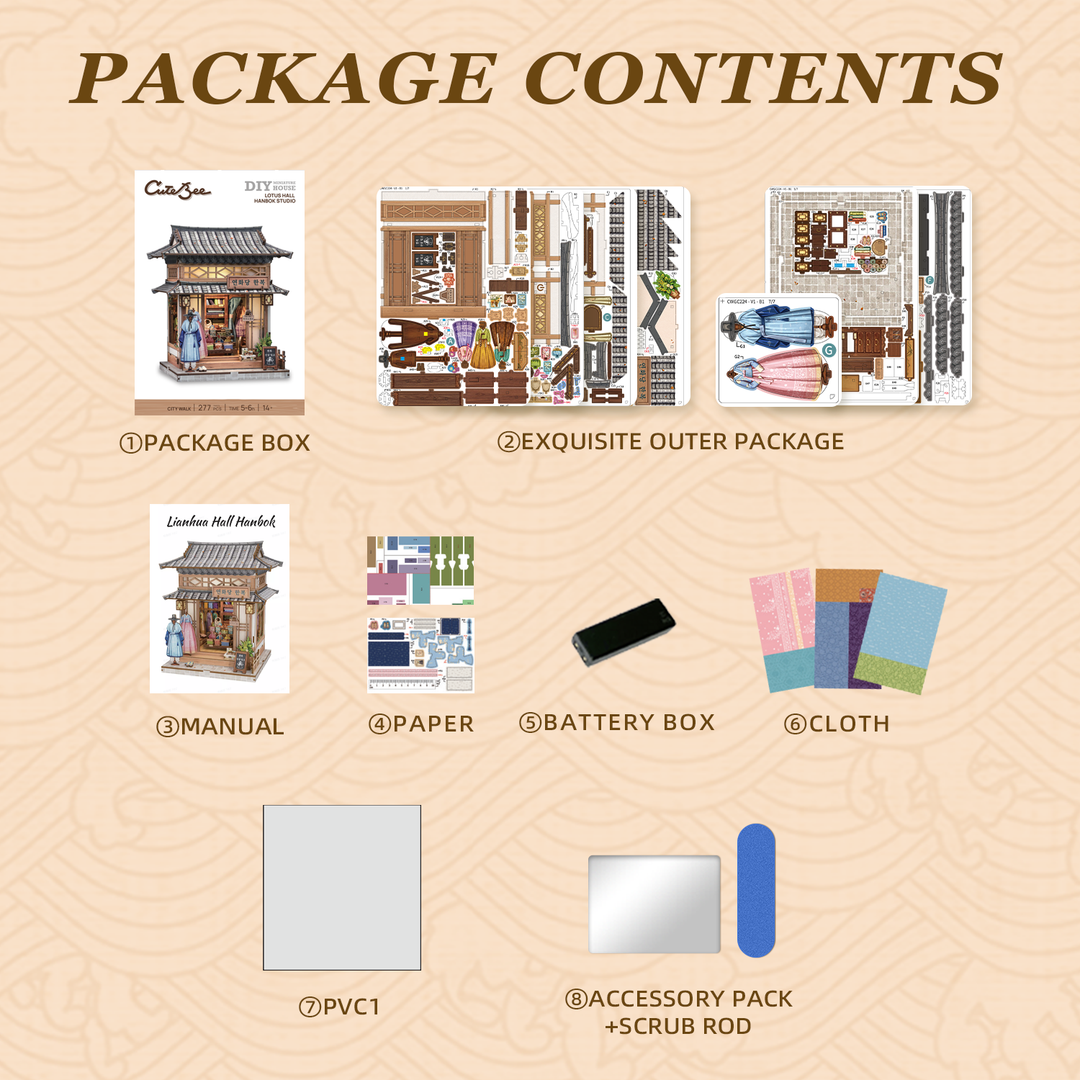 Rokrgeek Lotus Hall Hanbok Studio DIY Miniature House