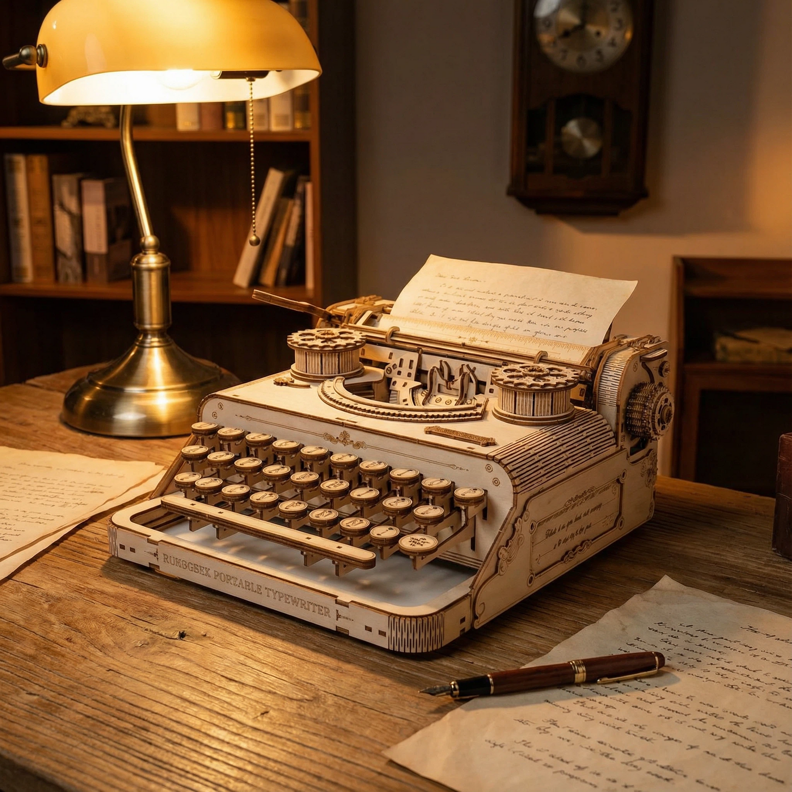 Puzzle en bois 3D Rokrgeek Classic Typewriter