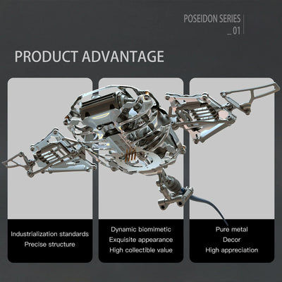 Mechanical Manta Ray 3D Metal Model