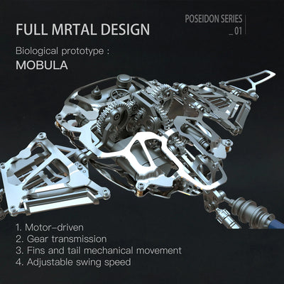 Mechanical Manta Ray 3D Metal Model