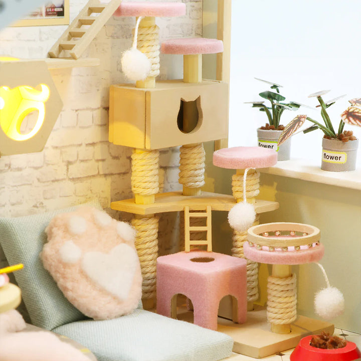 Rokrgeek Kitty's Cute Cat Coffee DIY Miature House Kit