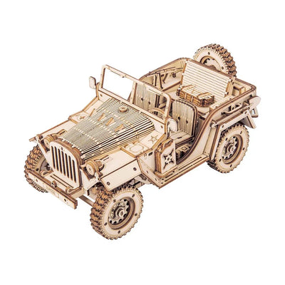 Puzzle en bois 3D de maquette de Jeep de l'armée