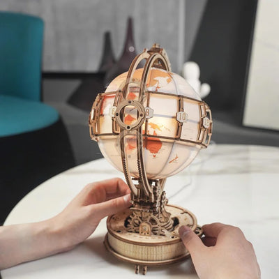 Puzzle en bois 3D globe lumineux