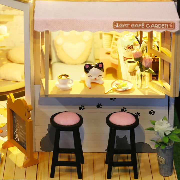 Rokrgeek Kitty's Cute Cat Coffee DIY Miature House Kit