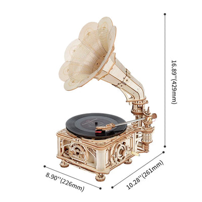 Klassisches Grammophon-3D-Holzpuzzlemodell