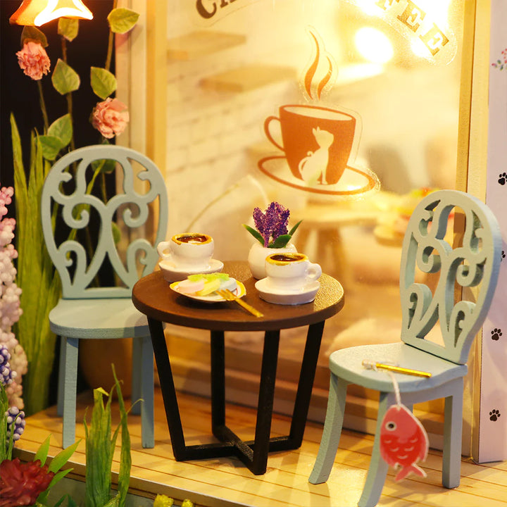 Rokrgeek Kitty's Cute Cat Coffee DIY Miature House Kit