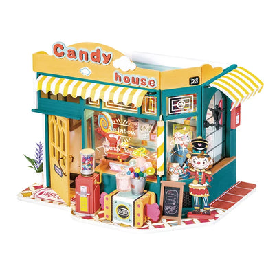 Kit de maison de poupée miniature bricolage maison de bonbons arc-en-ciel