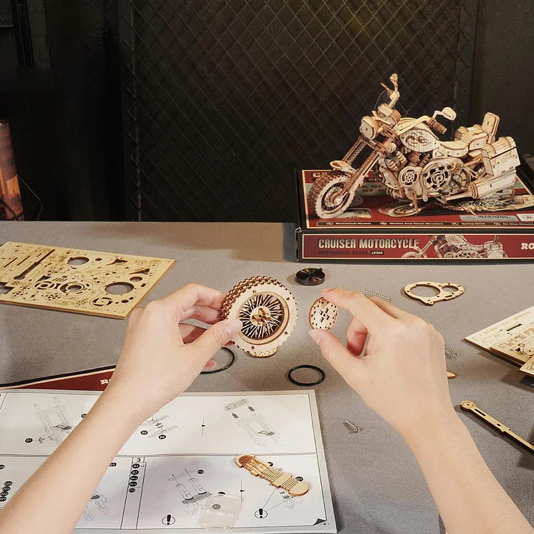 Cruiser Motorcycle 3D Wooden Puzzle