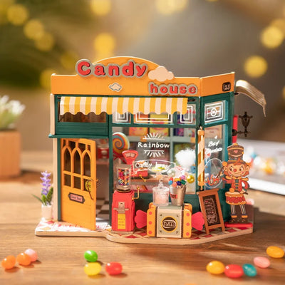 Rainbow Candy House DIY Miniature Dollhouse Kit
