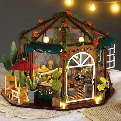 Alice's Garden Cafe Miniature Dollhouse Kit