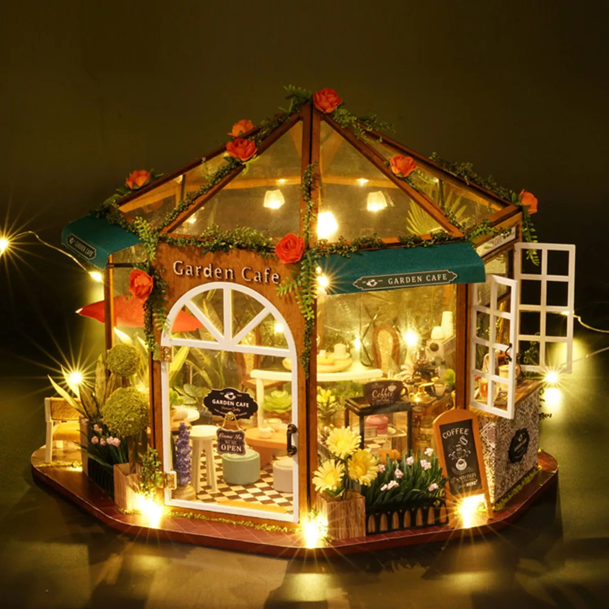 Alice's Garden Cafe Miniature Dollhouse Kit