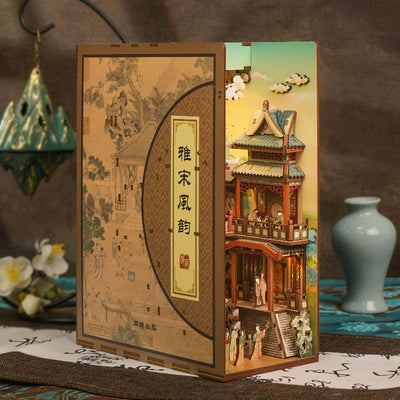 Elegante Song-Dynastie-Szenen, handgefertigter Miniatur-Buchecken-Einsatz