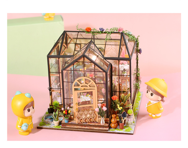 ROKRGEEK Jenny's Greenhouse Miniature Dollhouse kit