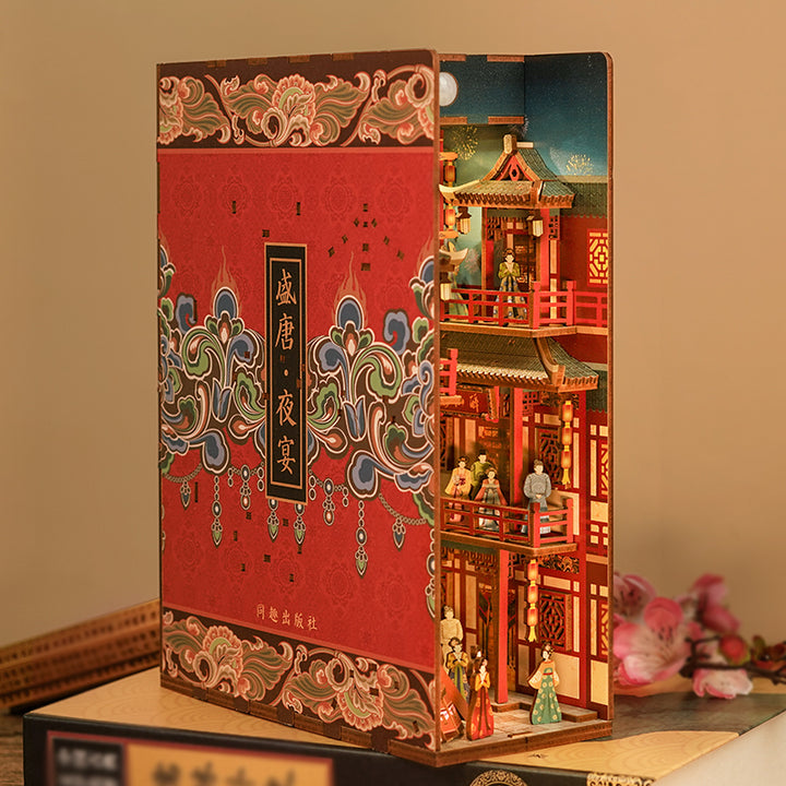 Rokrgeek Palace Banquet In Tang Dynasty Banquet Ornaments Induction Lamp DIY Bookshelf Insert Puzzle