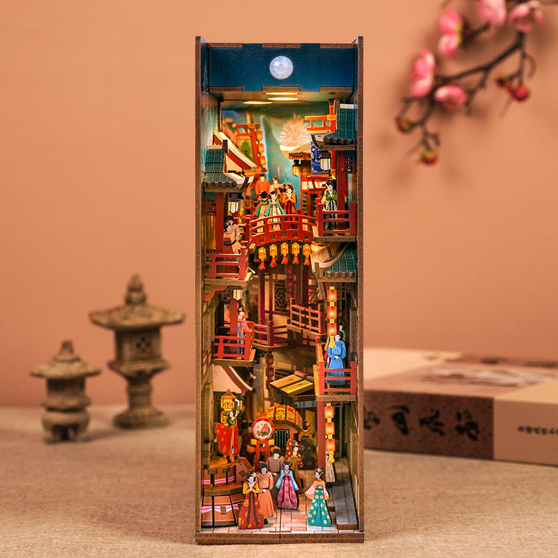 Rokrgeek Palace Banquet In Tang Dynasty Banquet Ornaments Induction Lamp DIY Bookshelf Insert Puzzle